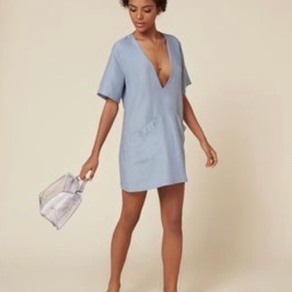 Reformation Blue Kaftan Dress
